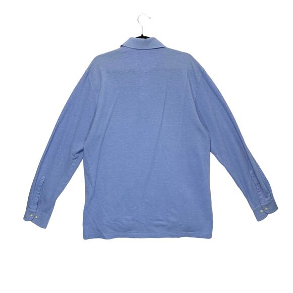 Brooks Brothers Original Fit Long Sleeve Performance Polo Men's Sz L Pale Blue - Picture 2 of 6